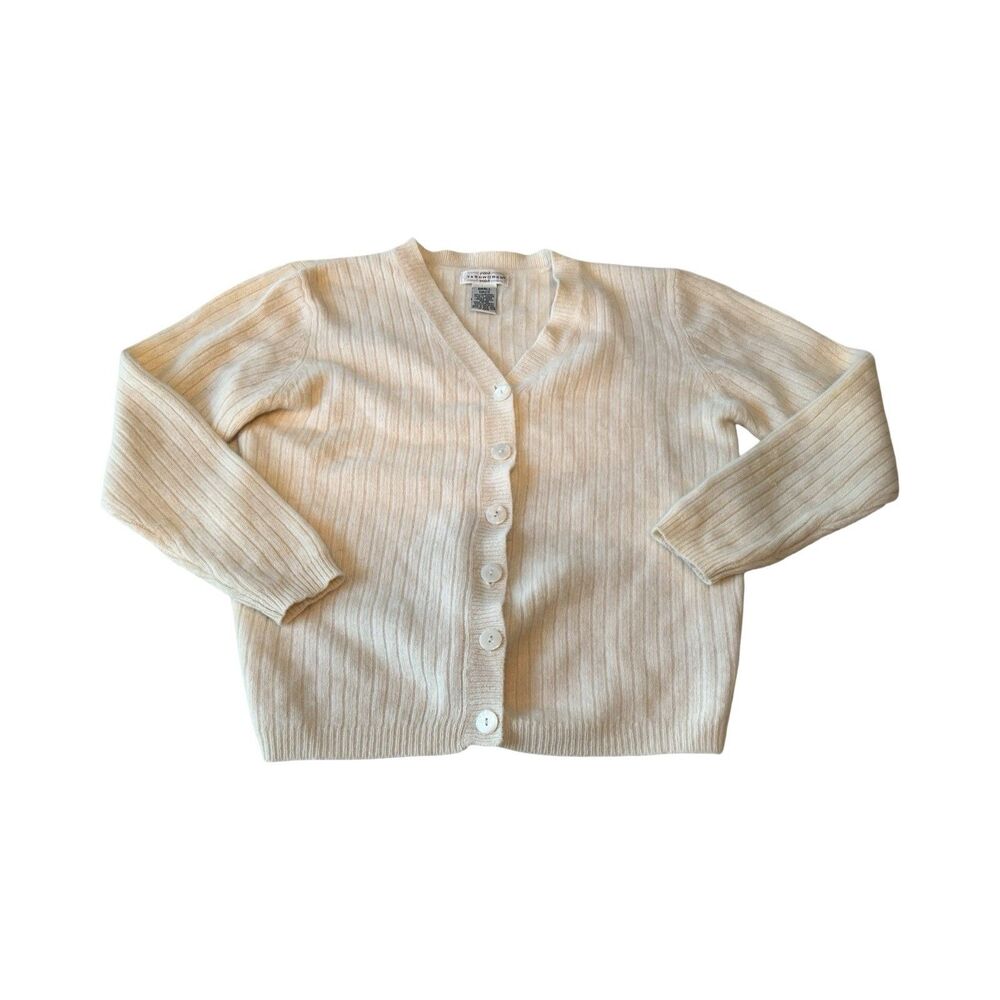 Vintage Yarnworks Woman’s Small Lambswool Angora‎ Cardigan Sweater Pearl Button